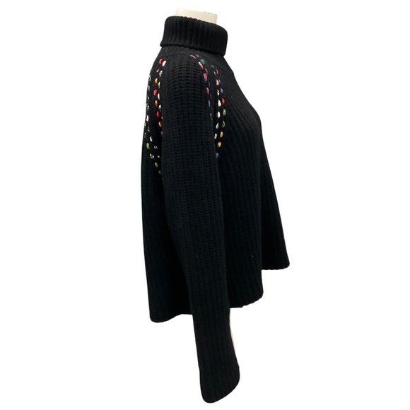 LA PRESTIC OUISTON BLACK CASHMERE KNIT TURTLENECK SWEATER - Picture 2 of 7